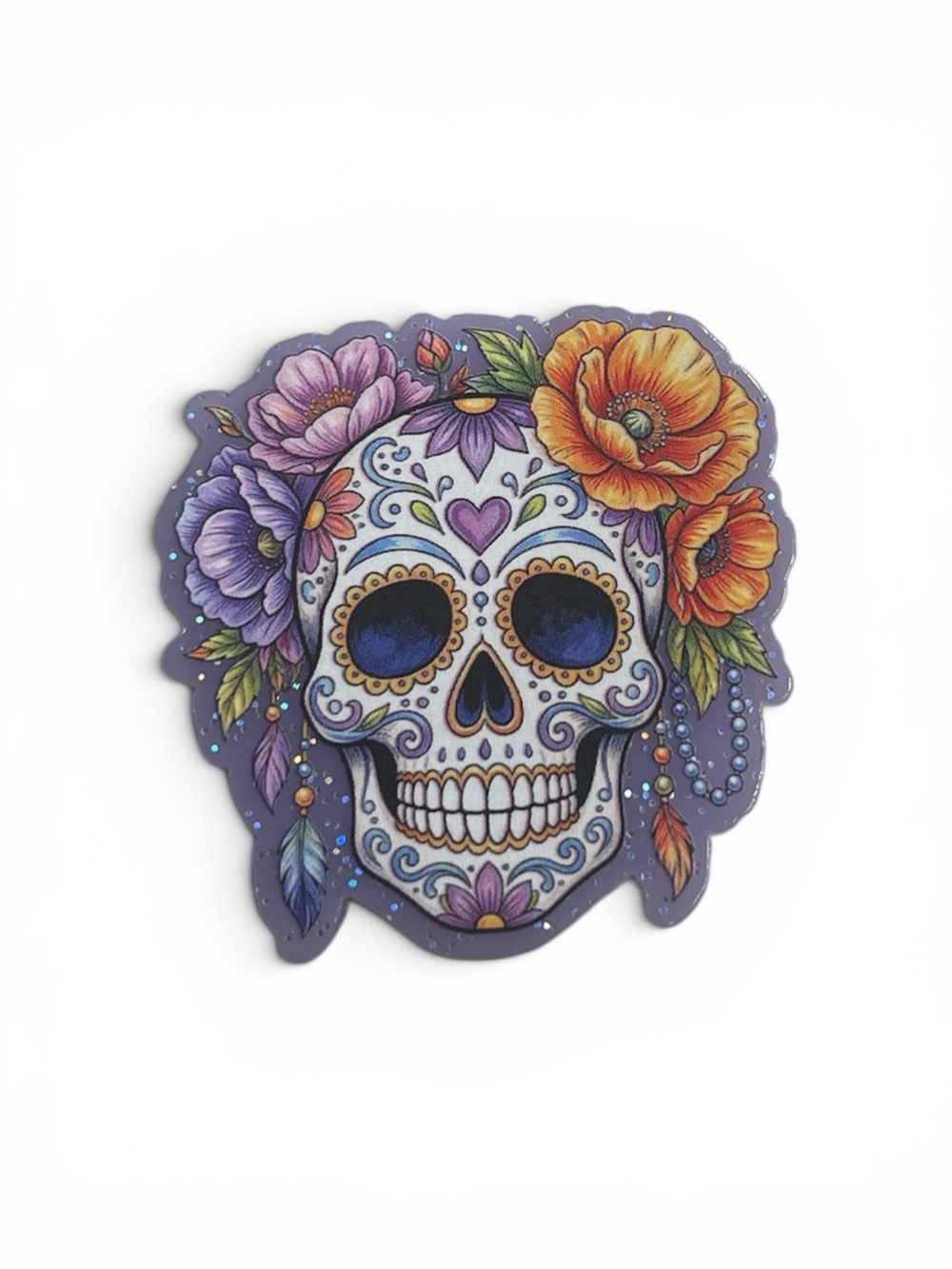 Sugar Skull Floral PopSocket- Purple, Orange & Blue